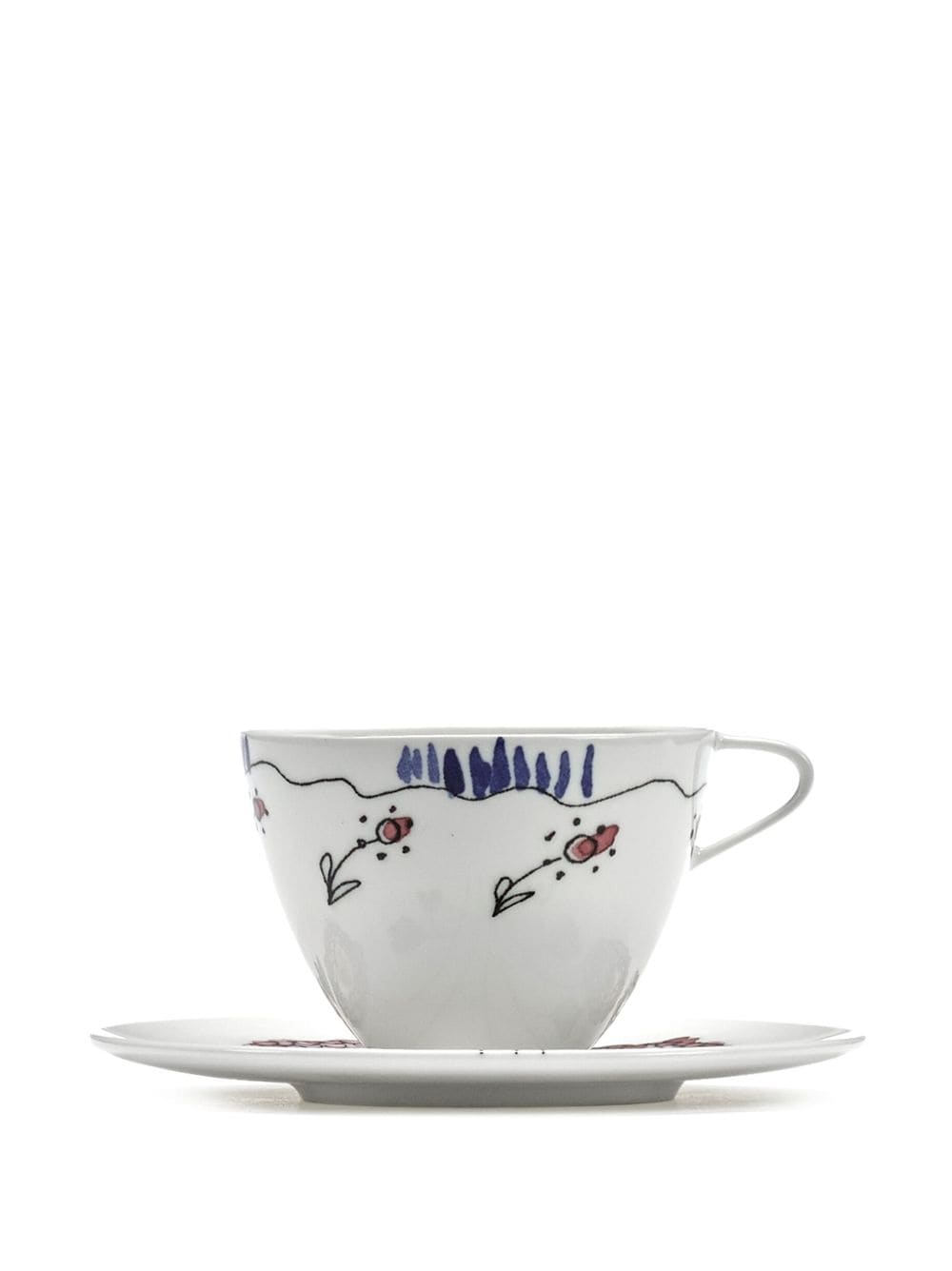 Shop Serax X Marni Midnight Flowers Coffee Cup And Saucer In White