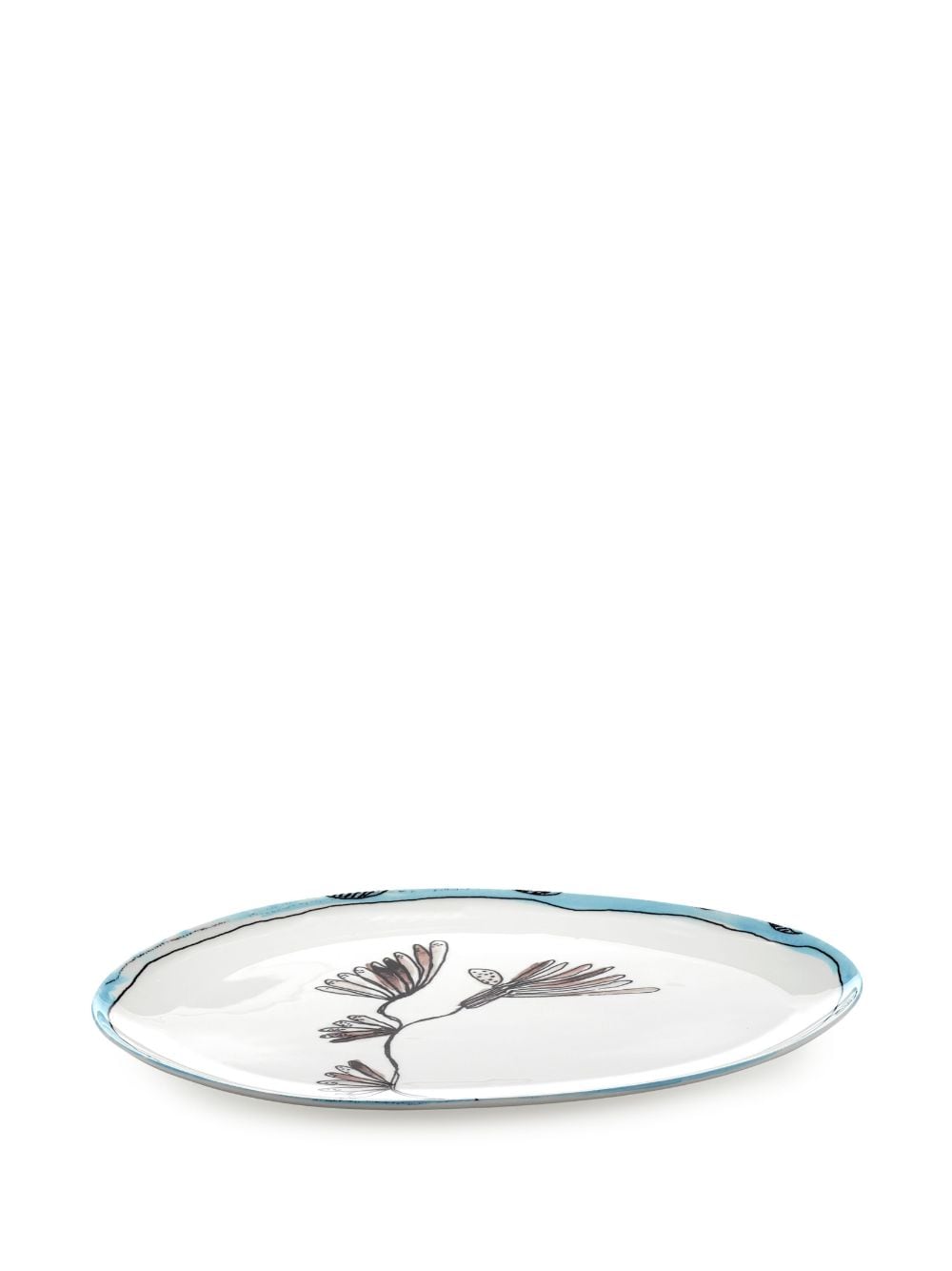Shop Serax X Marni Midnight Flowers Oval Plate In White