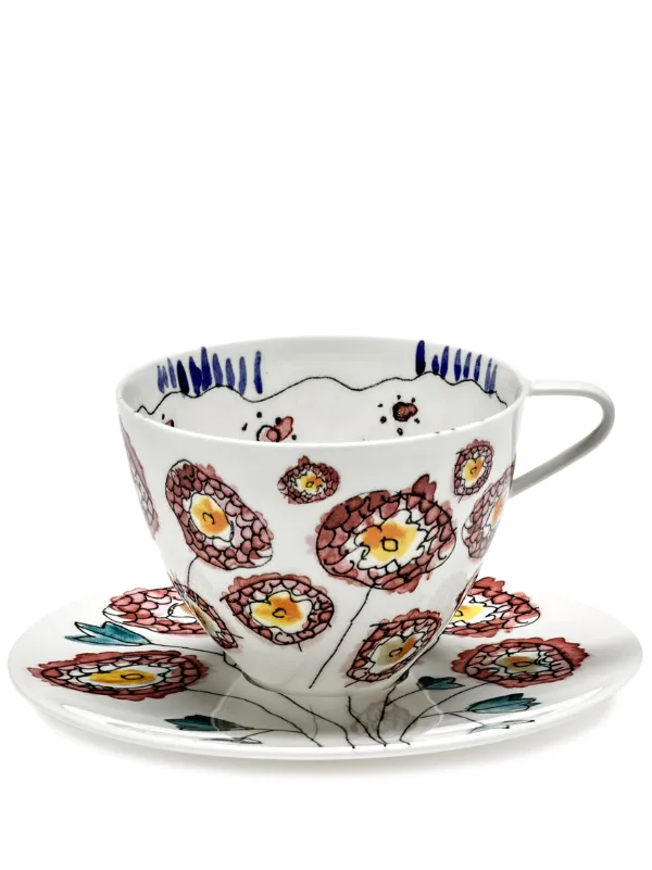 Serax x Marni 'Midnight Flowers' カプチーノカップ＆ソーサー