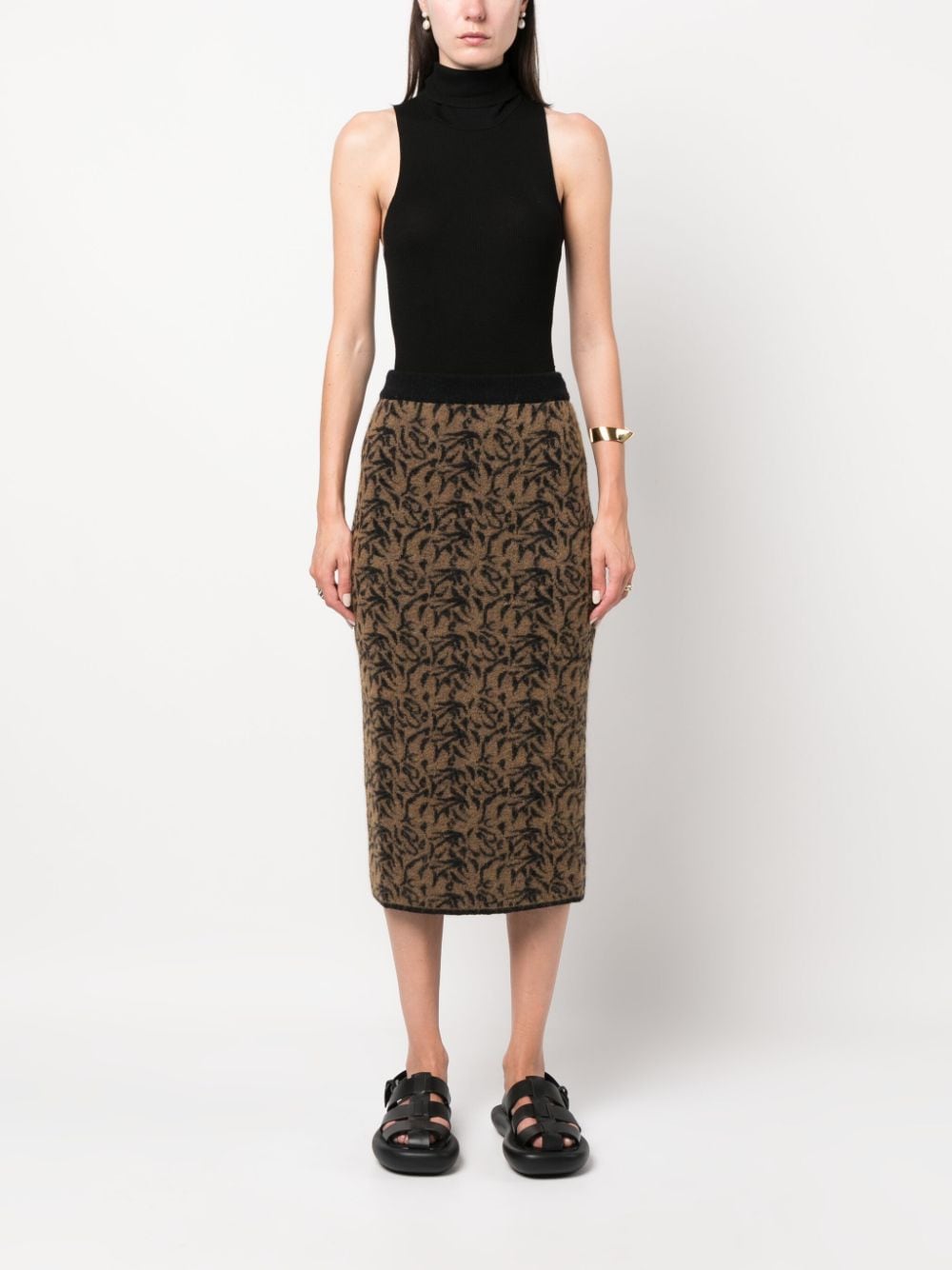 Nanushka Jorna jacquard-pattern midi skirt - Bruin