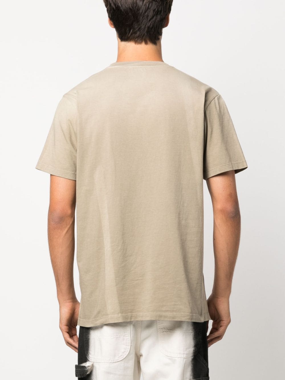 Shop Off-white Logo-patch Cotton T-shirt In Neutrals