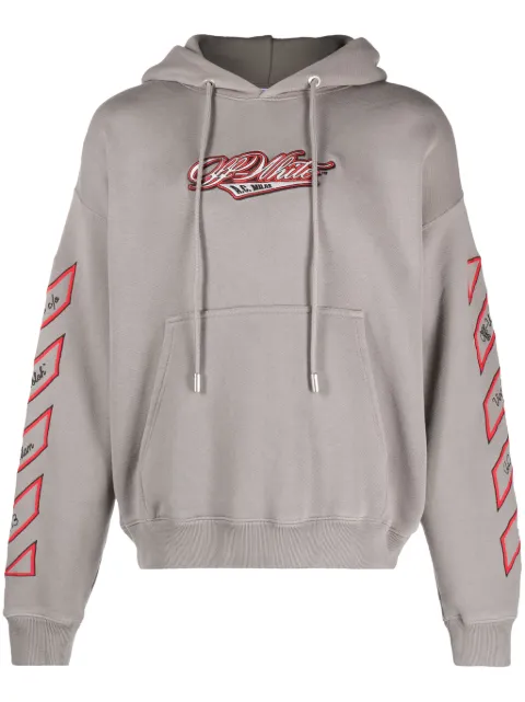 Off-White x AC Milan logo-patch drawstring hoodie