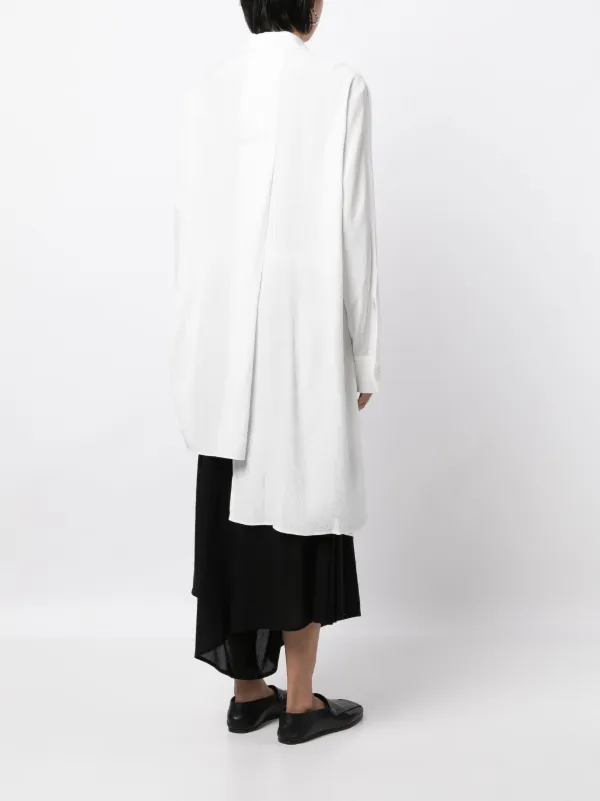 Y's ヨウジヤマモト　レーヨンアシンメトリーシャツ Yohji Yamamoto アシンメトリー シャツ | ホワイト | FARFETCH JP