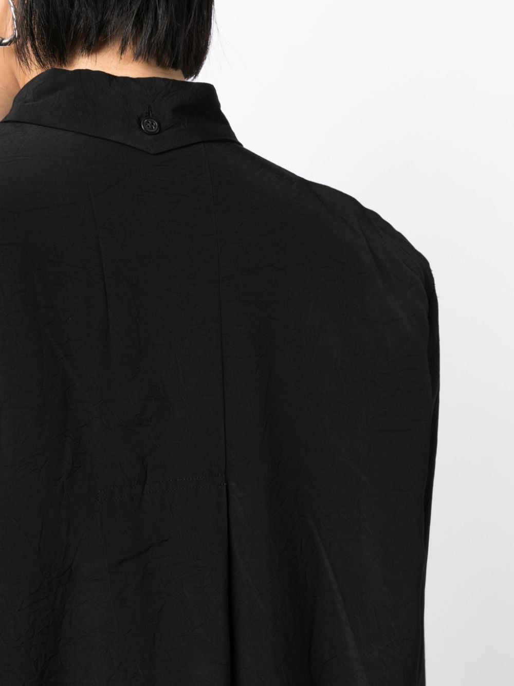 Shop Yohji Yamamoto Tied-waist Asymmetric Shirt In Black