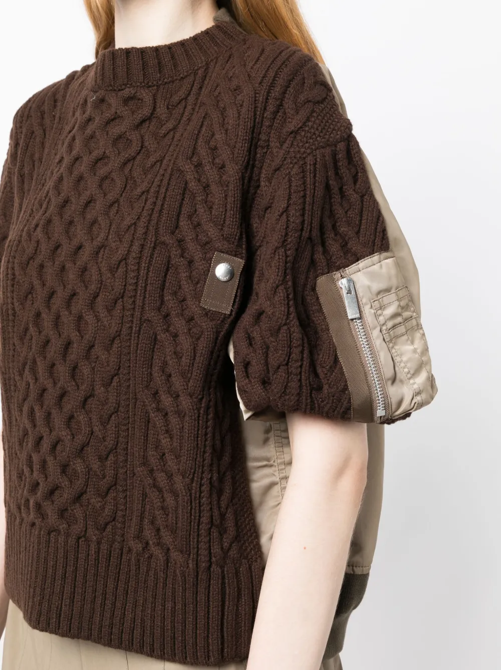 Sacai パネル ショートスリーブ ニットトップ - Farfetch