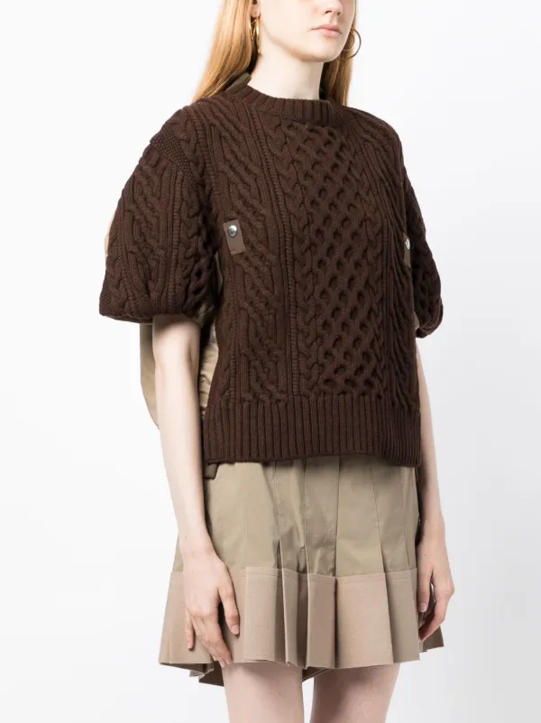 Sacai パネル ショートスリーブ ニットトップ - Farfetch