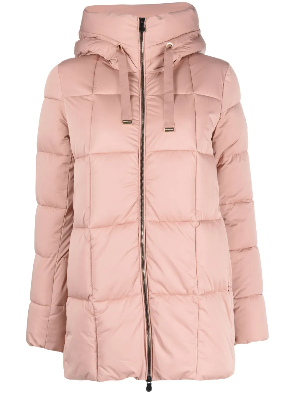 Save The Duck Logo-patch Padded Hooded Parka In Pink