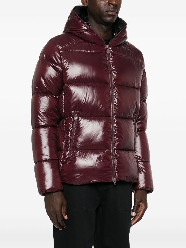 Burgundy padded hot sale jacket mens