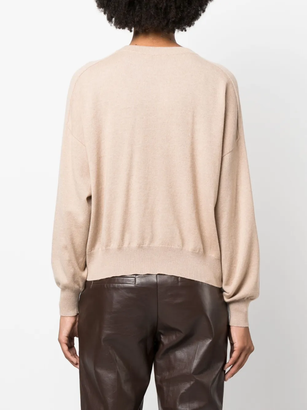 Brunello Cucinelli Monili-chain Knitted Jumper In Neutrals