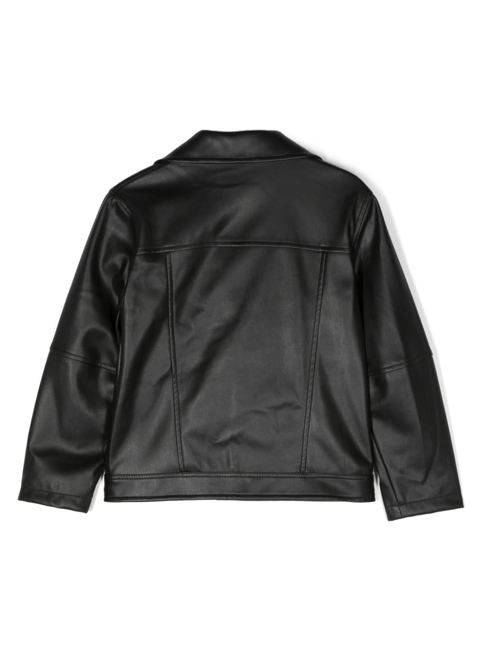 Shop Philosophy Di Lorenzo Serafini Faux-leather Biker Jacket In Black
