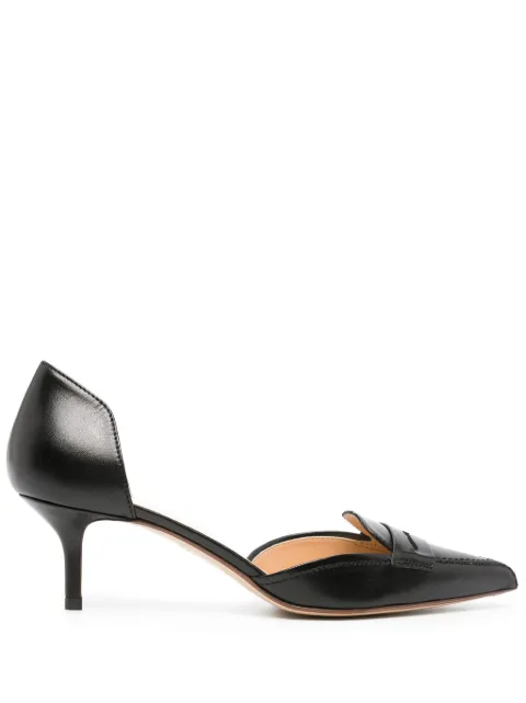 Francesco Russo D’orsay 55mm penny leather pumps
