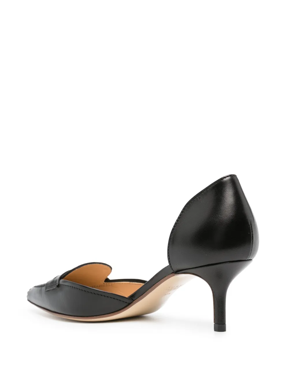  Francesco Russo D’orsay 55mm Penny Leather Pumps - Black 