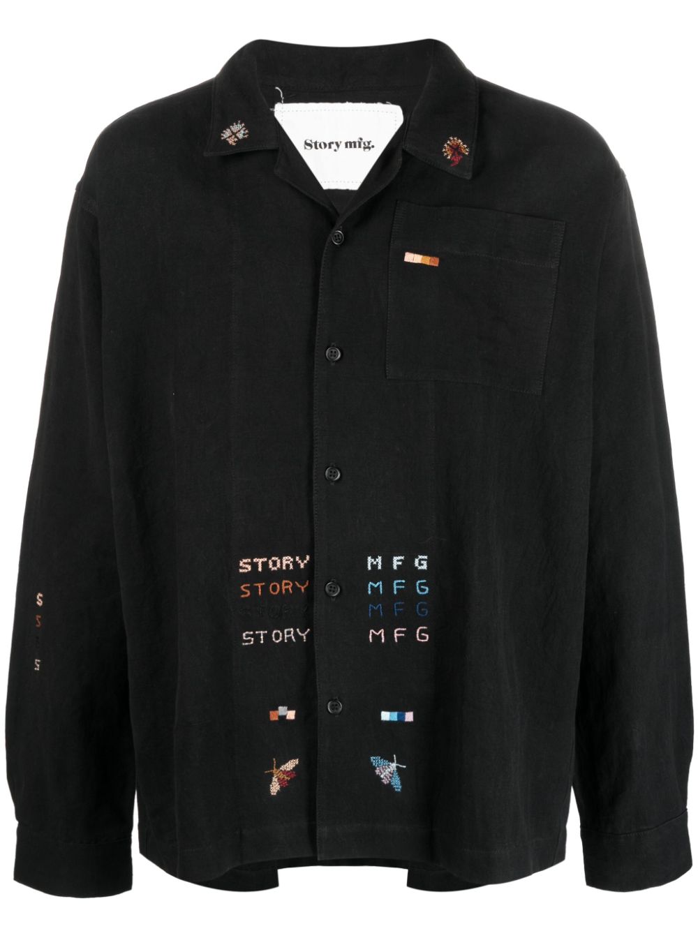 STORY MFG. LOGO-EMBROIDERED BUTTON-UP SHIRT