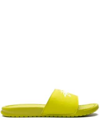 STUSSY NIKE Benassi Slide Sandal 26㎝ Stussy x Nike Benassi Slides White/Black/Green | Hypebae