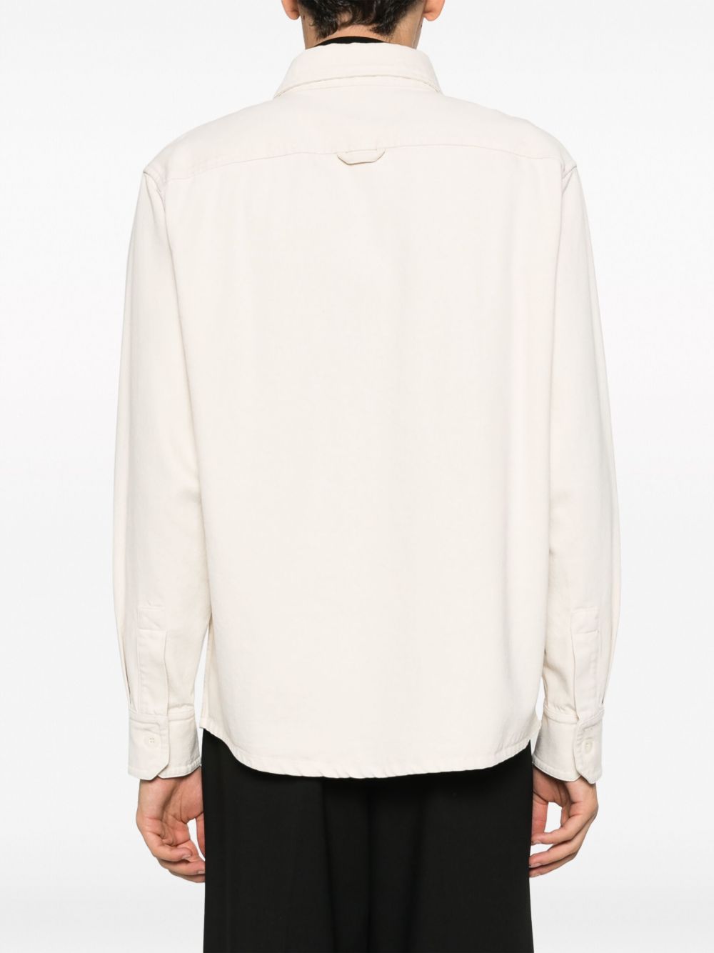 Shop Apc Patch Pocket Cotton Shirt In Neutrals