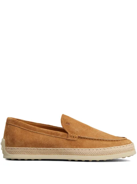 Tod's logo-debossed suede espadrilles