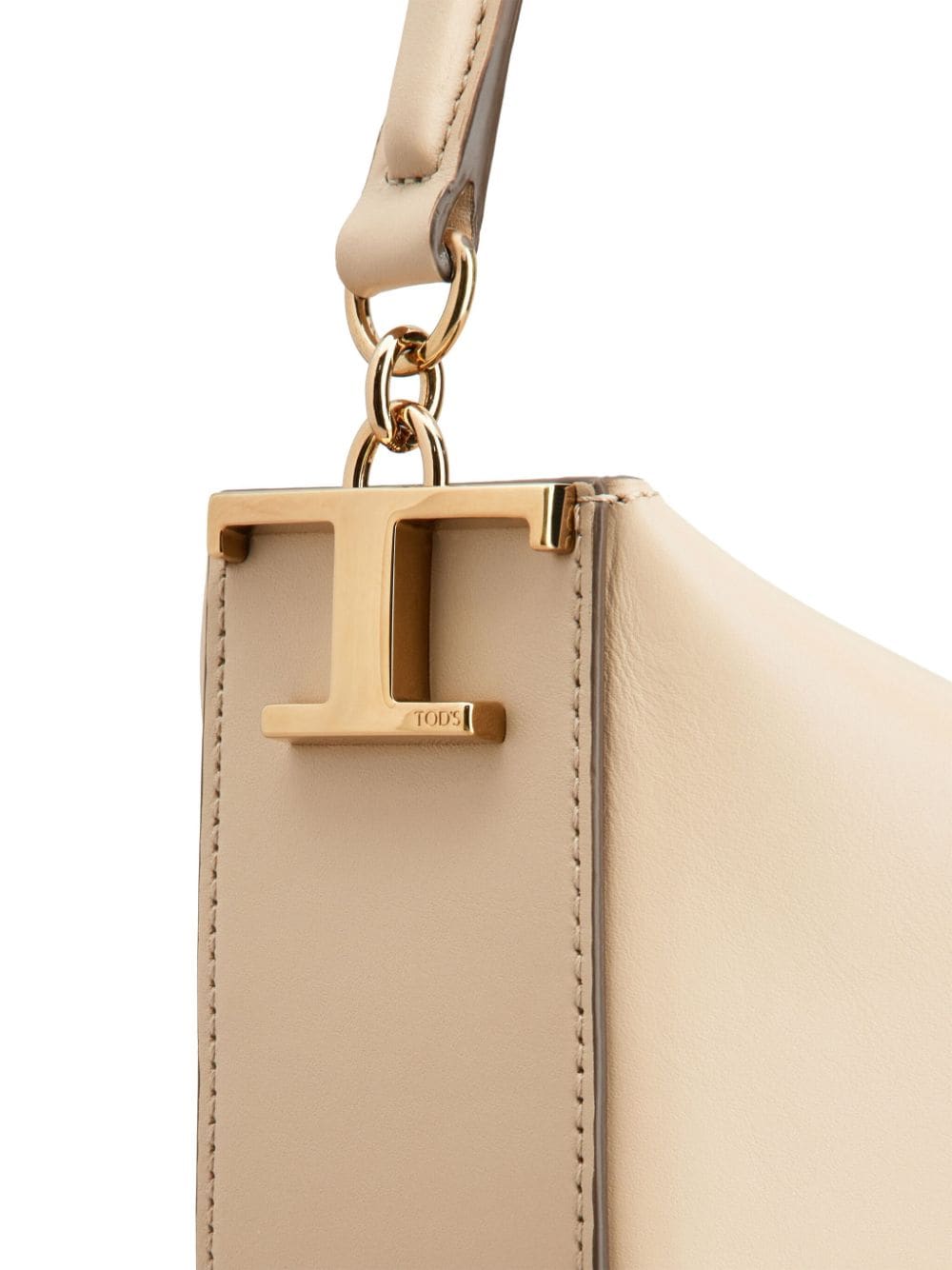 Shop Tod's Mini T Case Leather Shoulder Bag In Nude