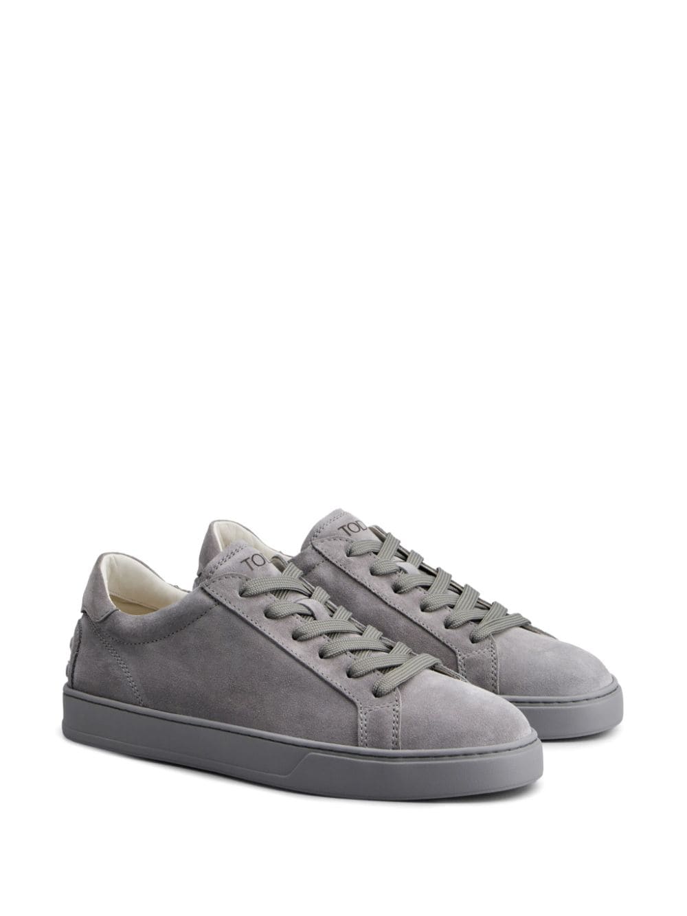 Shop Tod's Panelled Suede Sneakers In Grey
