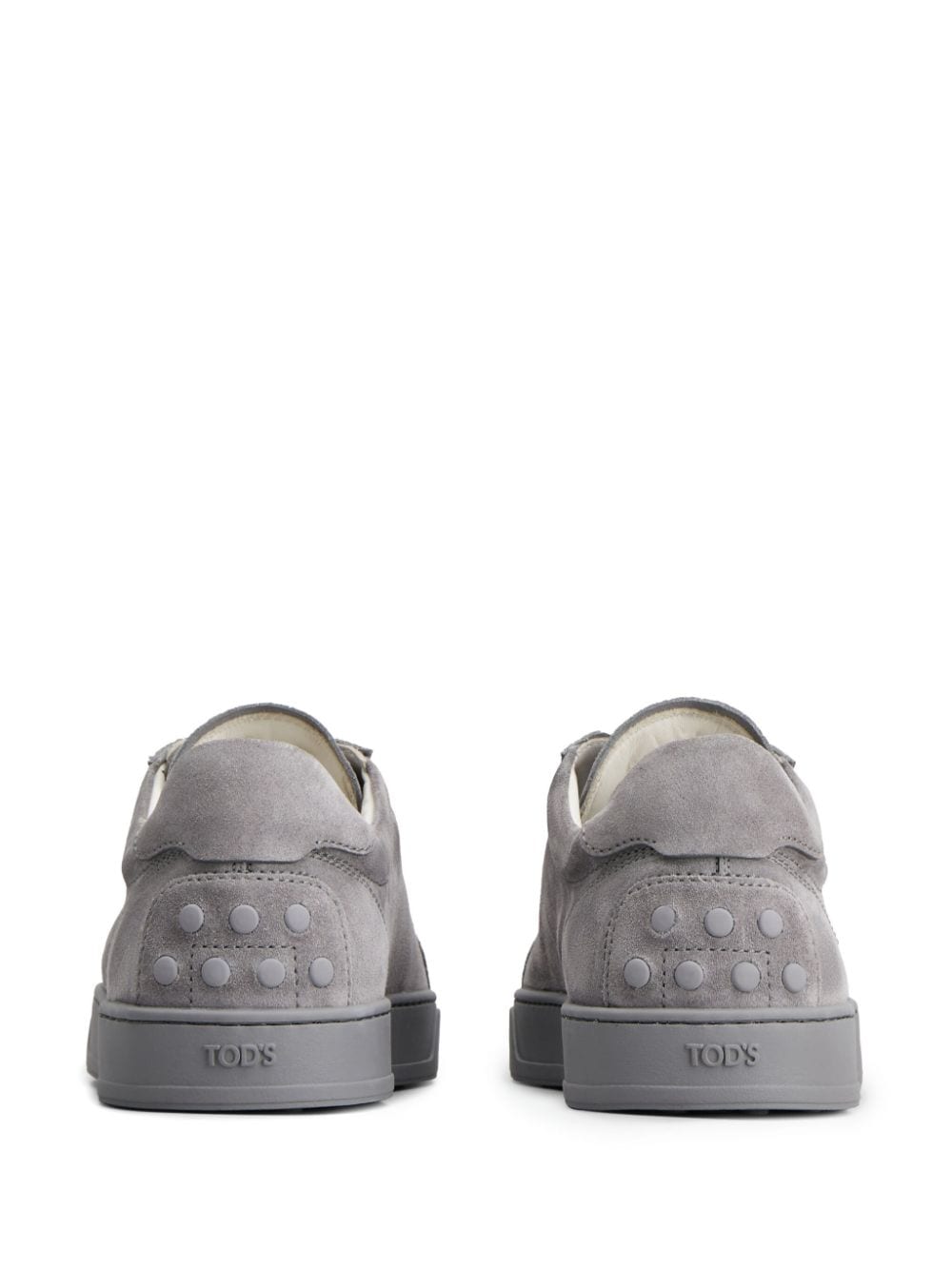 Shop Tod's Panelled Suede Sneakers In Grey
