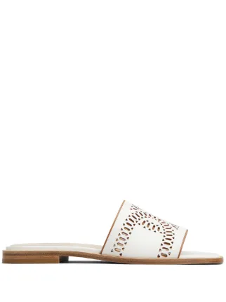 ＊TOD'S＊Laser-cut leather slides Tod's Tod's Laser-Cut Open-Toe Sandals - Shoes - Compare