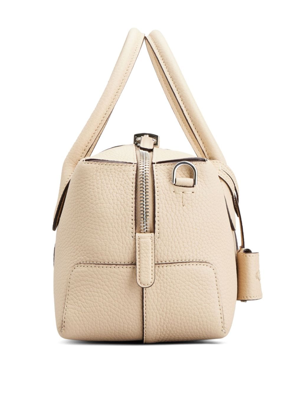 Shop Tod's Logo-appliqué Leather Tote Bag In Neutrals