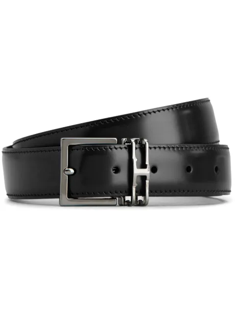 Tod's Cinto de couro com logo na fivela