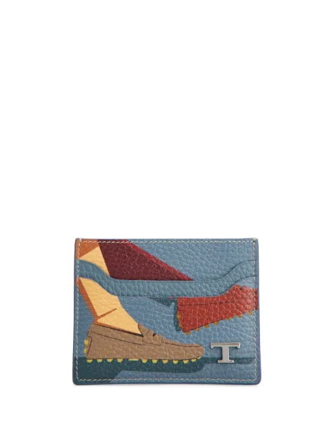 Tod's logo-plaque motif-print leather cardholder