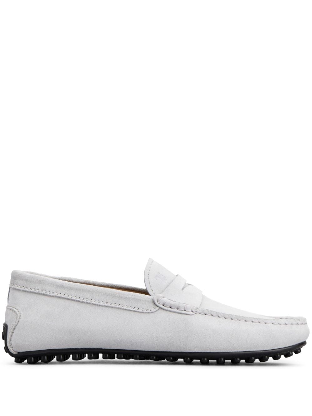 Tod's City Gommino Suede Loafers In White