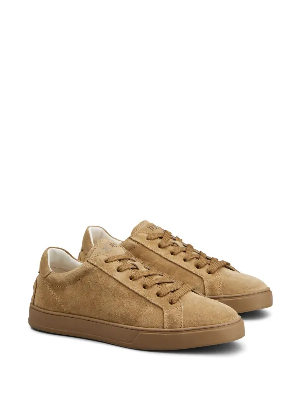 スニーカー Tod'S Sneakers With Maxi Lettering Logo Man BEIGE Red Dot Sneakers in Pashmy Suede
