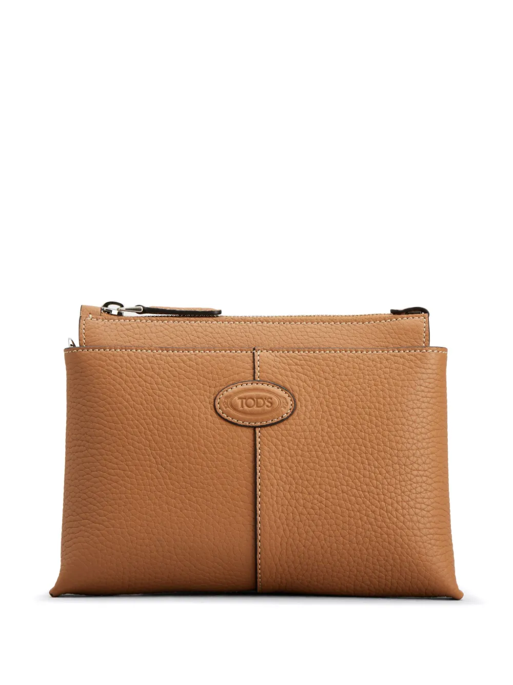 Tod's Logo-debossed Leather Shoulder Bag In Brown