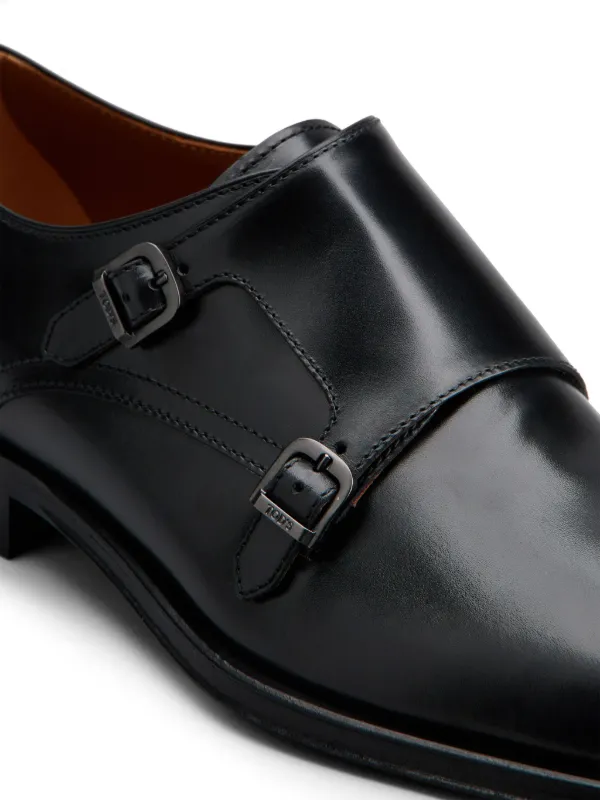 Tod s double strap Leather Monk Shoes Black FARFETCH CA