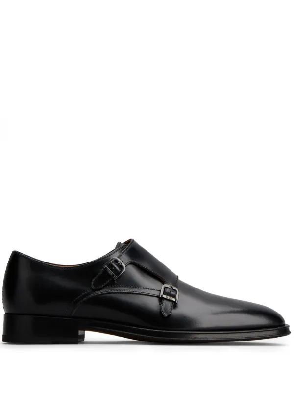 Tod s double strap Leather Monk Shoes Black FARFETCH AZ