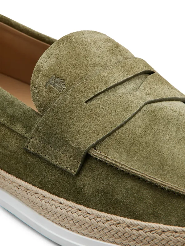 Tod's Gommino Suede Loafers | Green | FARFETCH