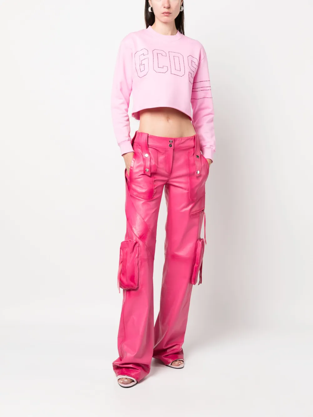 Gcds Sweater met logoprint - Roze