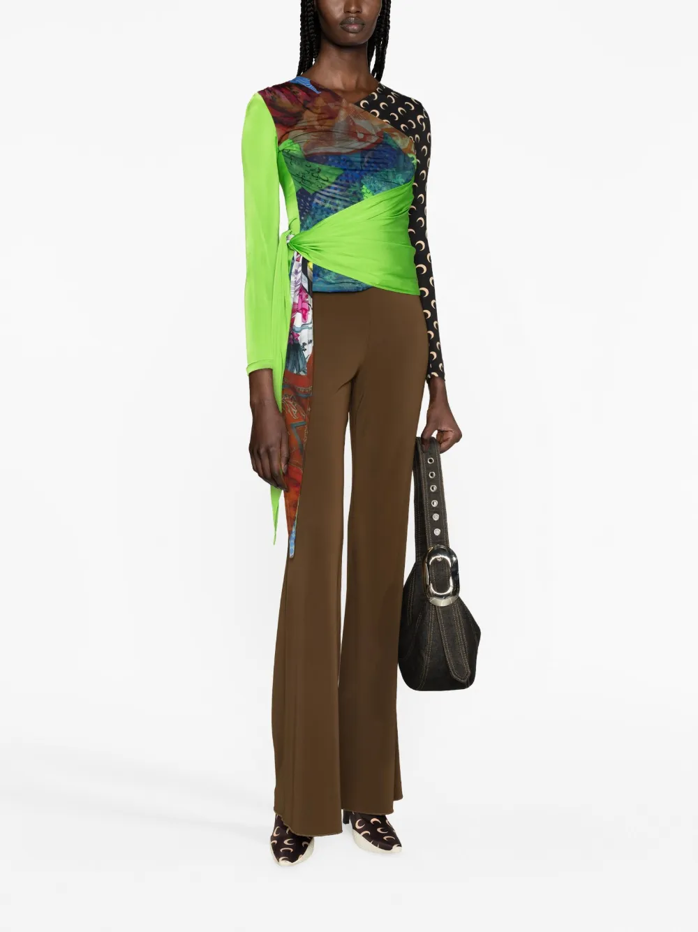 Marine Serre Body Shelter draped top - Groen