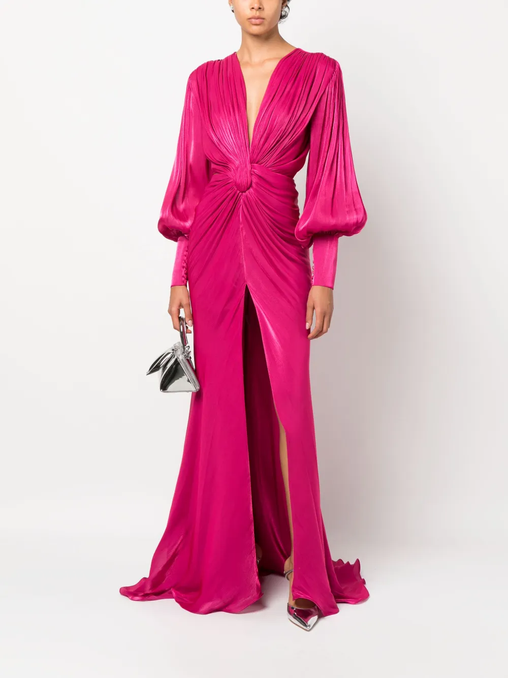 Costarellos Lurex maxi-jurk - Roze
