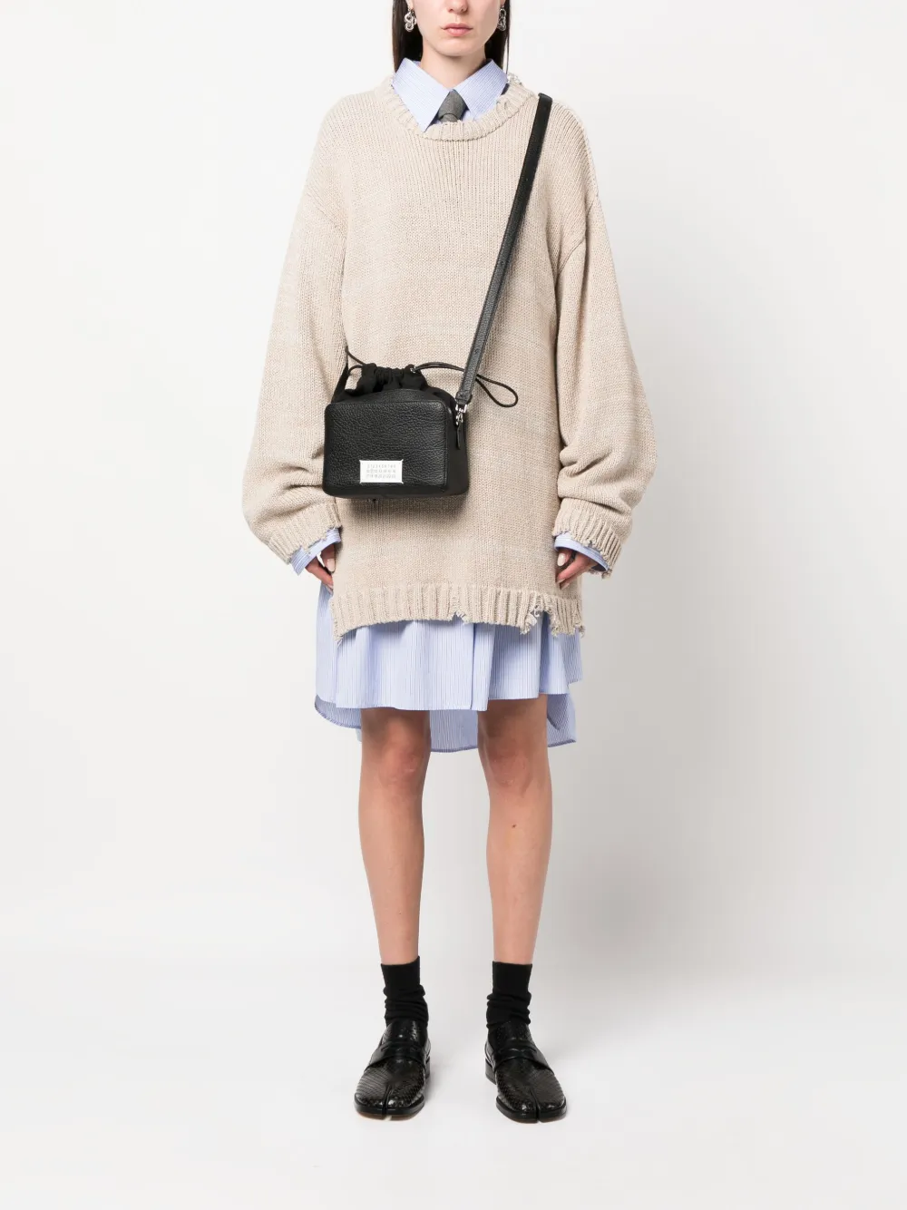 Maison Margiela Crossbodytas met logoplakkaat - Zwart