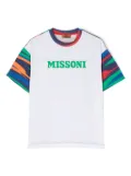 Missoni Kids rubberised-logo zigzag-pattern T-shirt - Blue