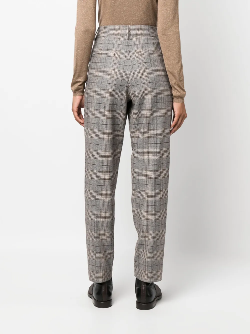 Brunello Cucinelli Geruite pantalon Bruin