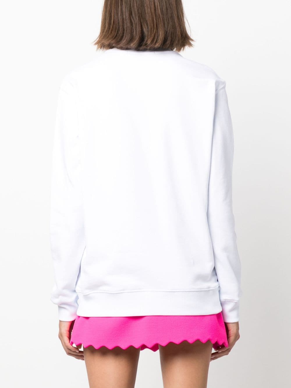 Shop Msgm Logo-print Cotton Sweatshirt In White