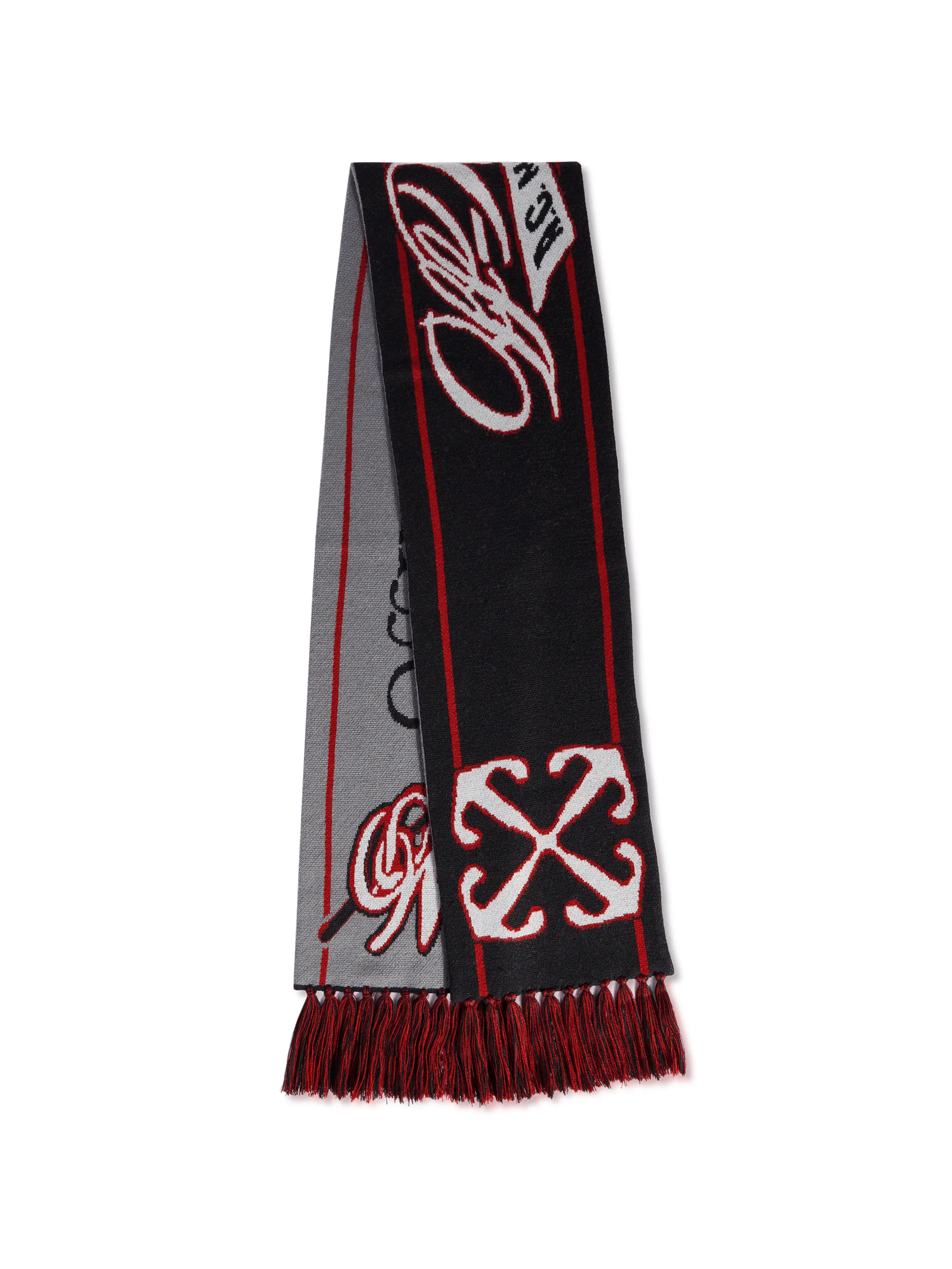 off-white c/o ac milan logo scarf