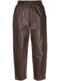 Dusan high-waisted leather jogger pants - Brown