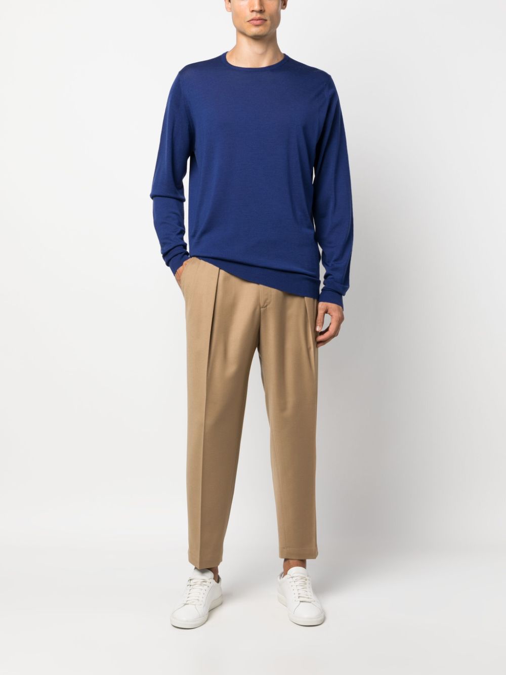 Shop John Smedley Marcus Wool Jumper In Blue