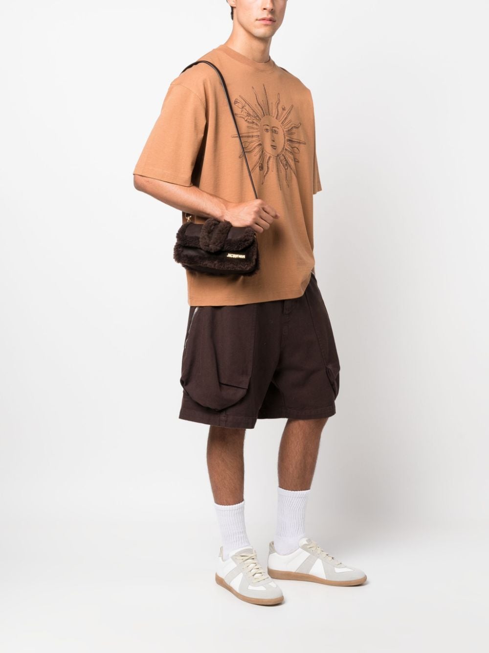 Shop Jacquemus Le Petit Bambinou Doux Shoulder Bag In Brown