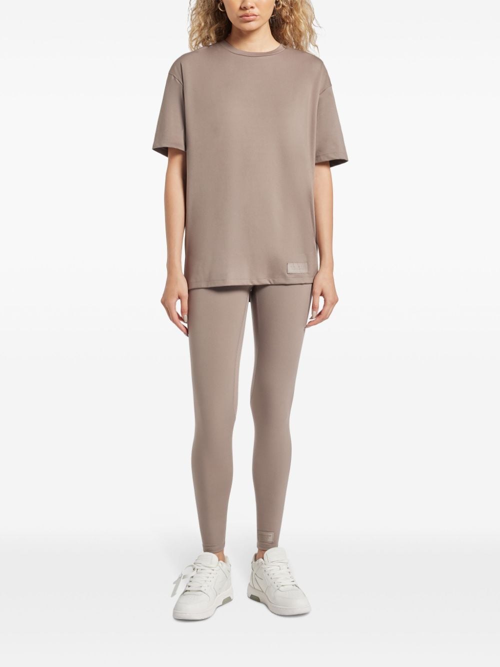 Shop The Giving Movement Tonal Stitching High-rise Leggings In Neutrals