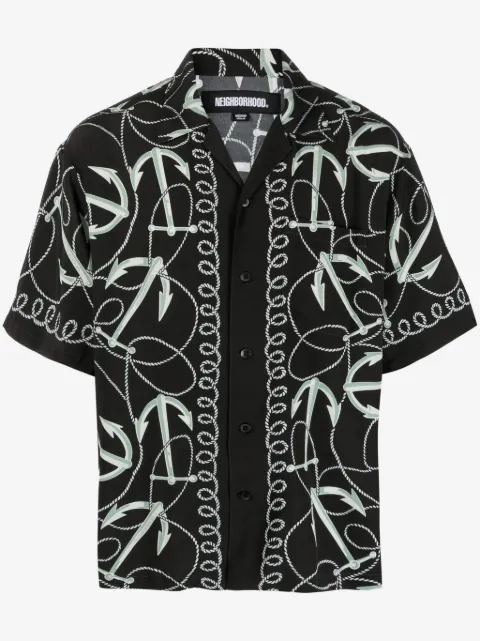 Neighborhood Anchor-print camp shirt