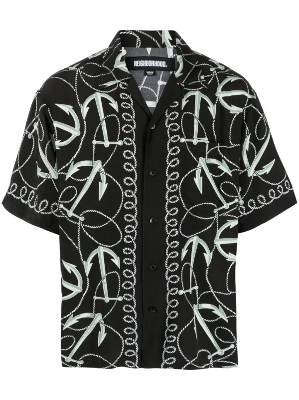 NEIGHBORHOOD アロハシャツ　L Neighborhood プリント アロハシャツ | ブラック | FARFETCH JP