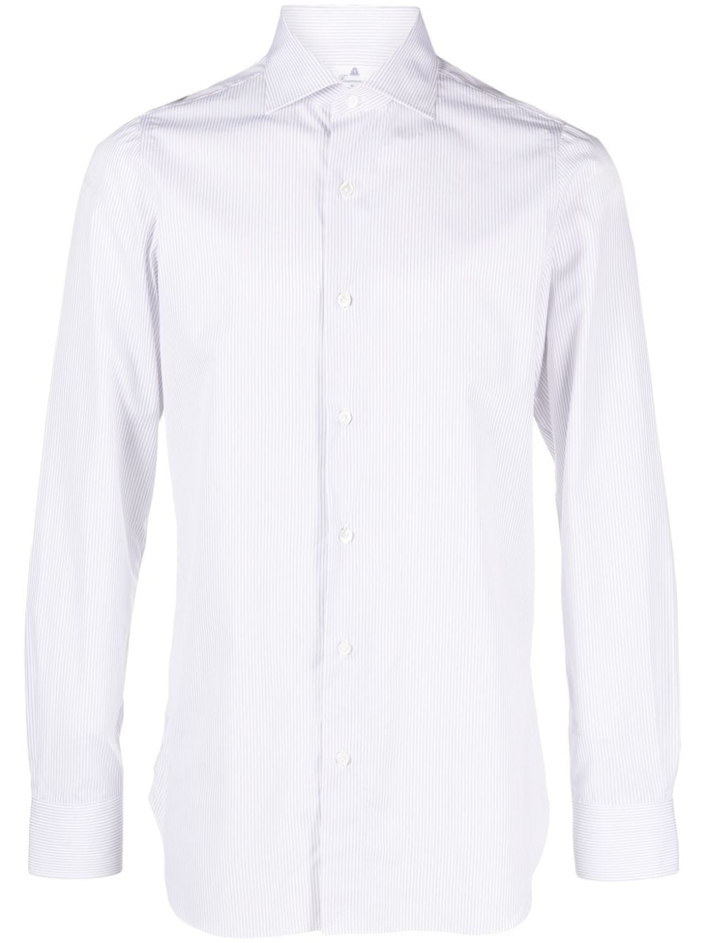 Finamore 1925 Napoli Striped Long-sleeve Cotton Shirt In White