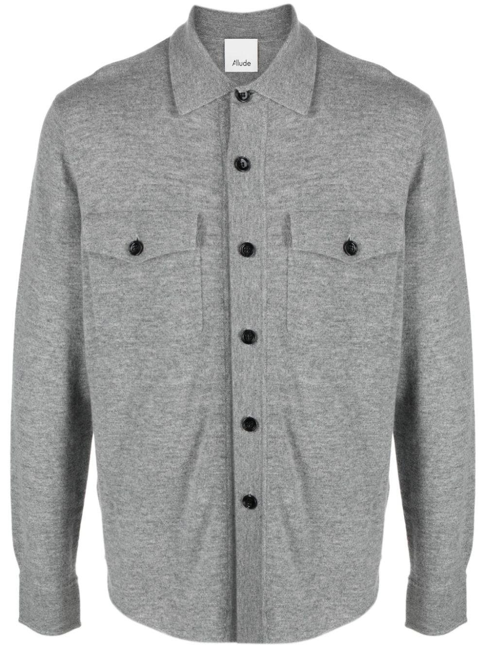 Allude Straight-point Collar Long-sleeve Shirt In Grey