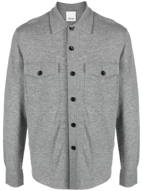 Allude straight-point collar cardigan